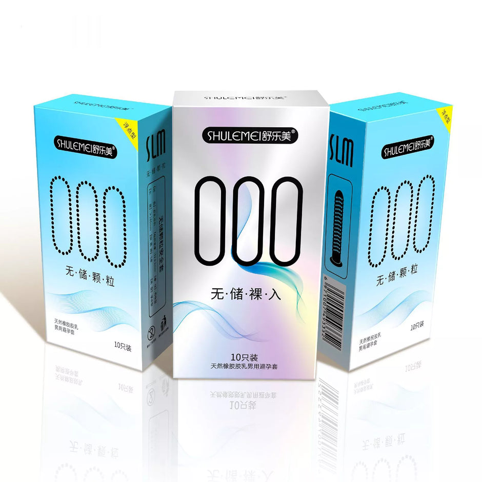 XUNAN Ultra-Thin Spiked Textured Condoms Without Reservoir Tip