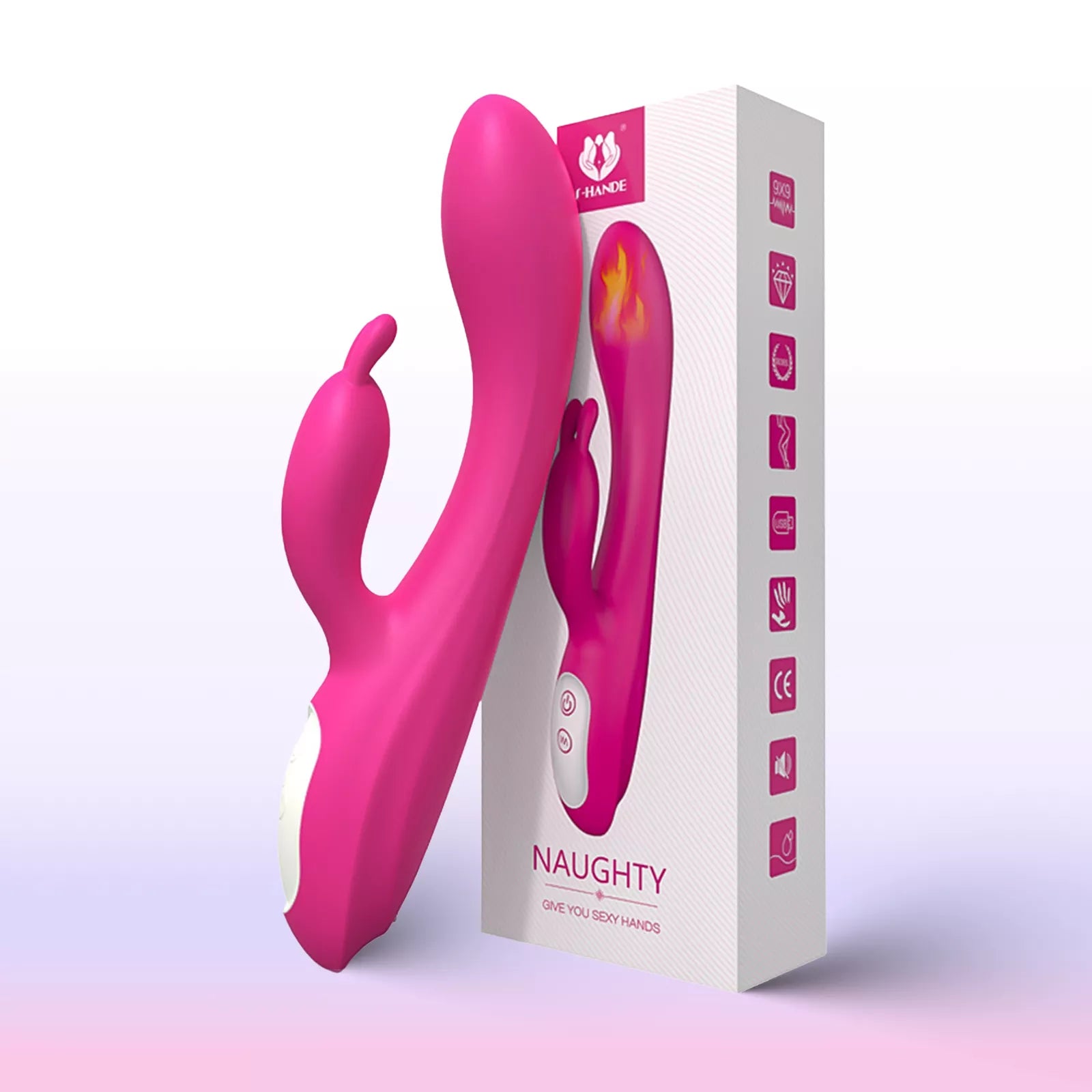 XUNAN Heating Dual-Vibration Wand for Women – Silent Clitoral & G-Spot Stimulator, Silicone + ABS, Warming Adult Pleasure Toy