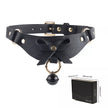 XUNAN Leather Bow Bell Collar Restraint Neck Choker
