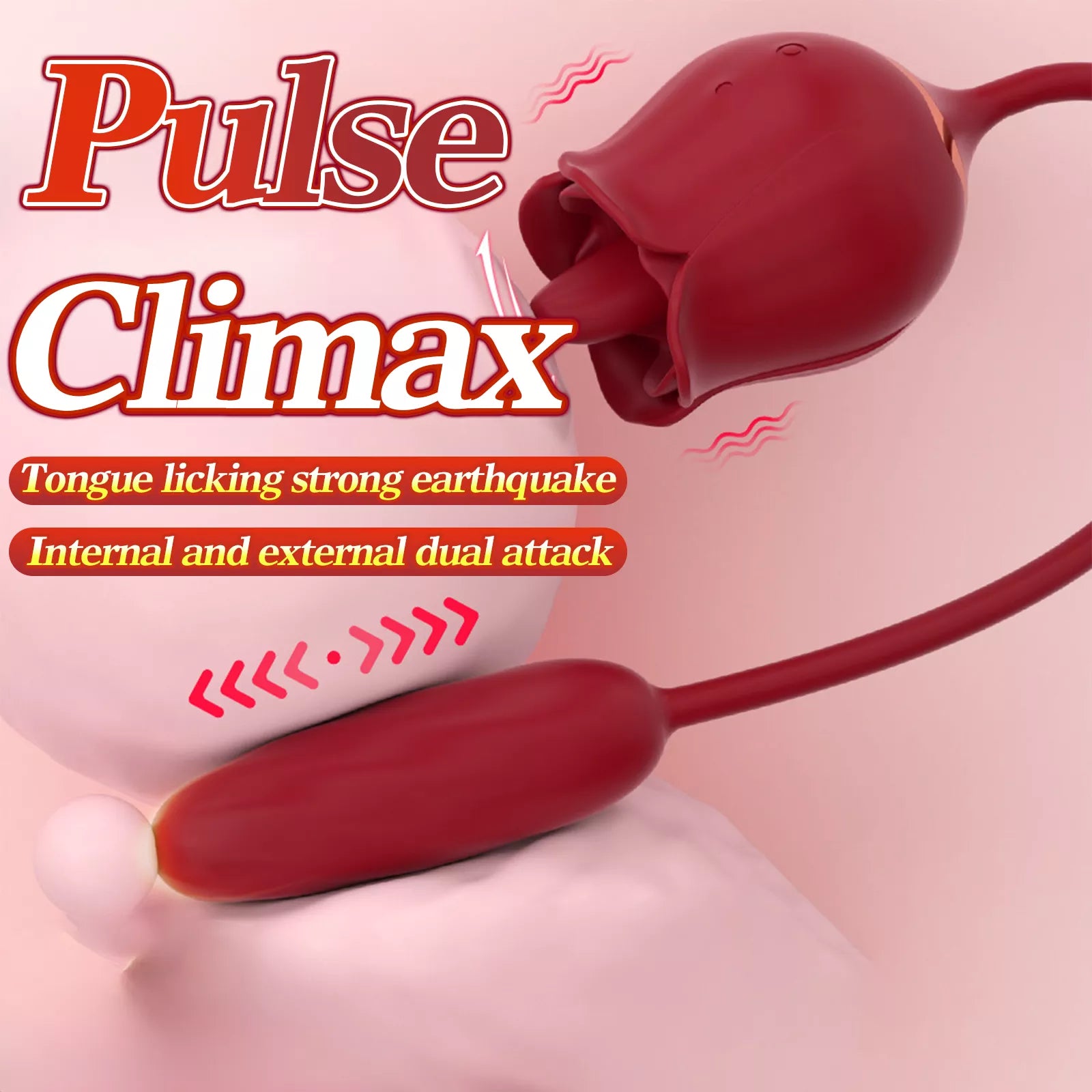 XUNAN Rose Licking Vibrator for Women – Tongue-Licking Clitoral Stimulator, Waterproof Silent Design, Silicone + ABS Pleasure Toy