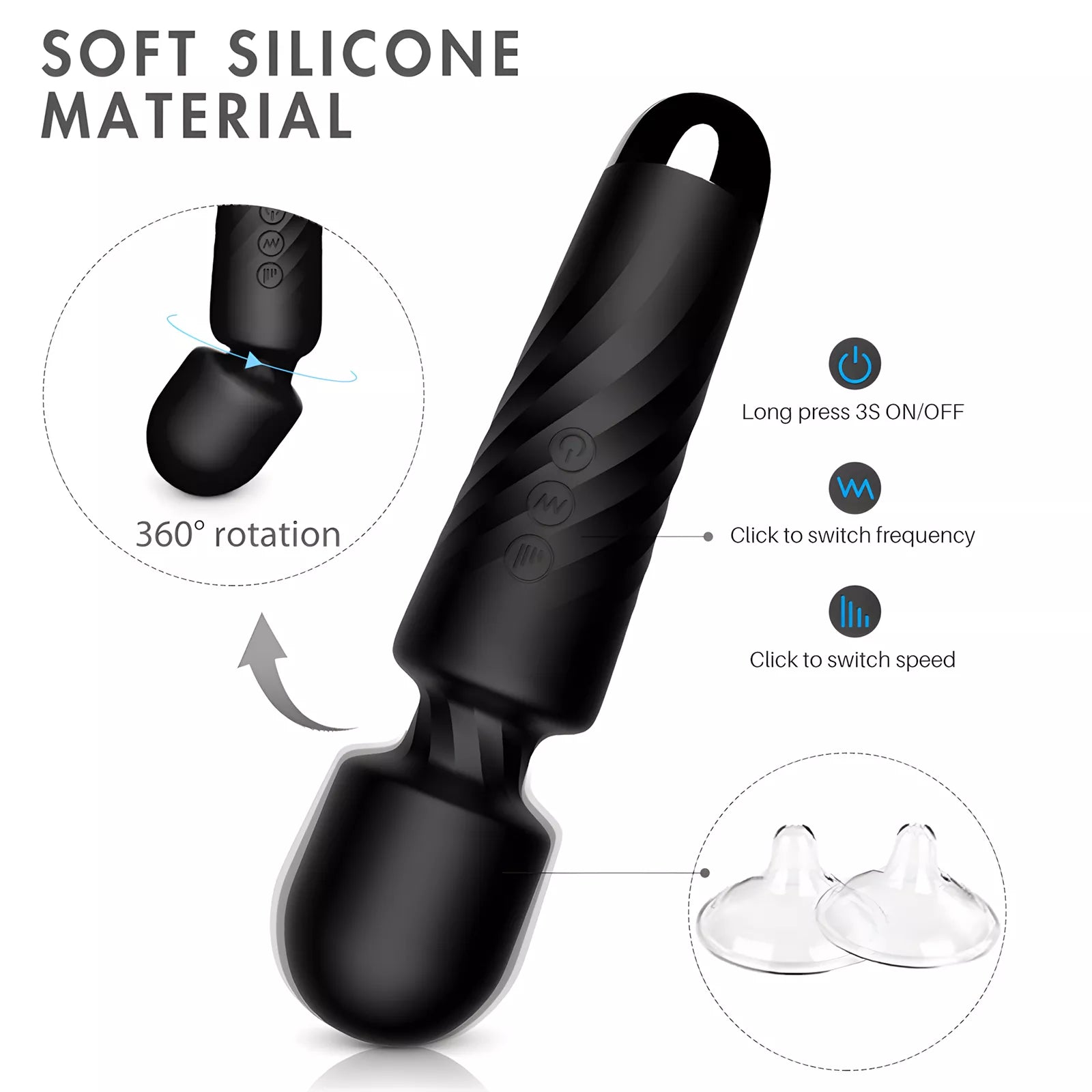 XUNAN AV Wand Multi-Speed Vibrator for Women