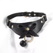 XUNAN Leather Bow Bell Collar Restraint Neck Choker