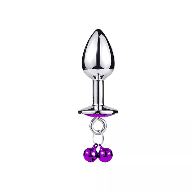 XUNAN Heart-Shaped Metal Anal Plug with Bell Chain