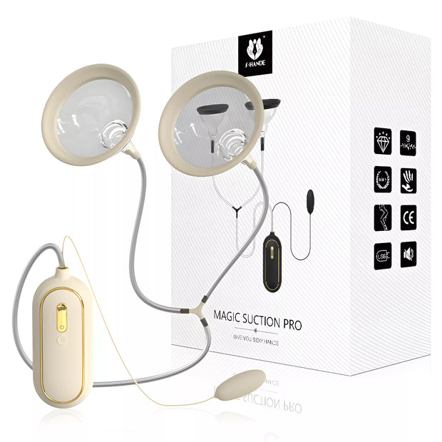 XUNAN Dual Cup Nipple Suction Vibrator for Couples