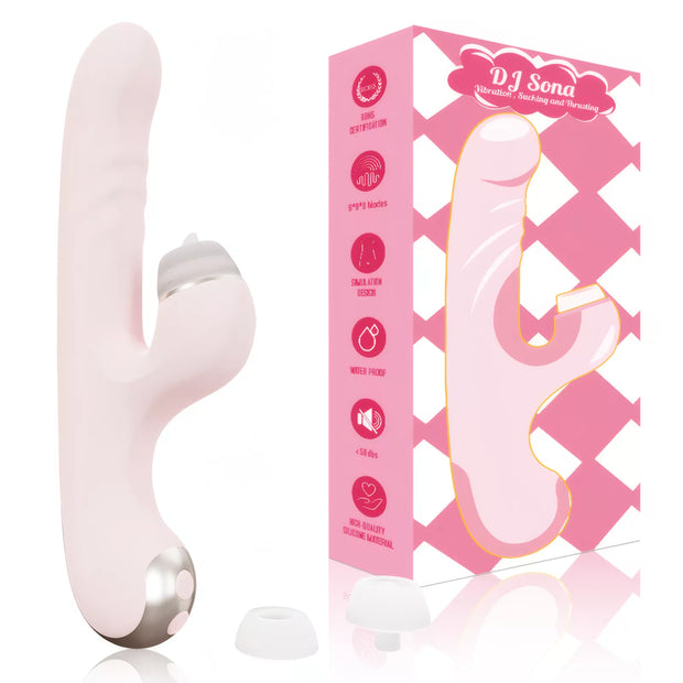 XUNAN 3-in-1 Thrusting Vibrator Wand for Women