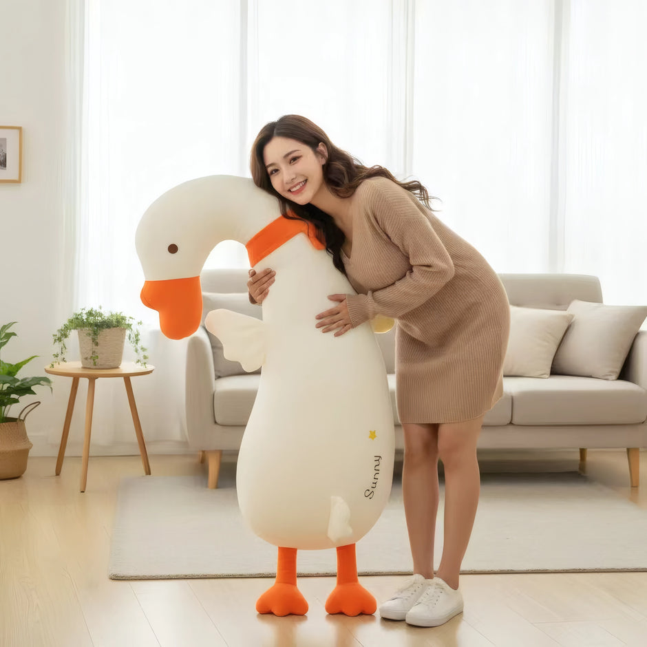 XUNAN Plush Kachoo Duck Pillow with Hidden Telescopic Dildo & Remote Control