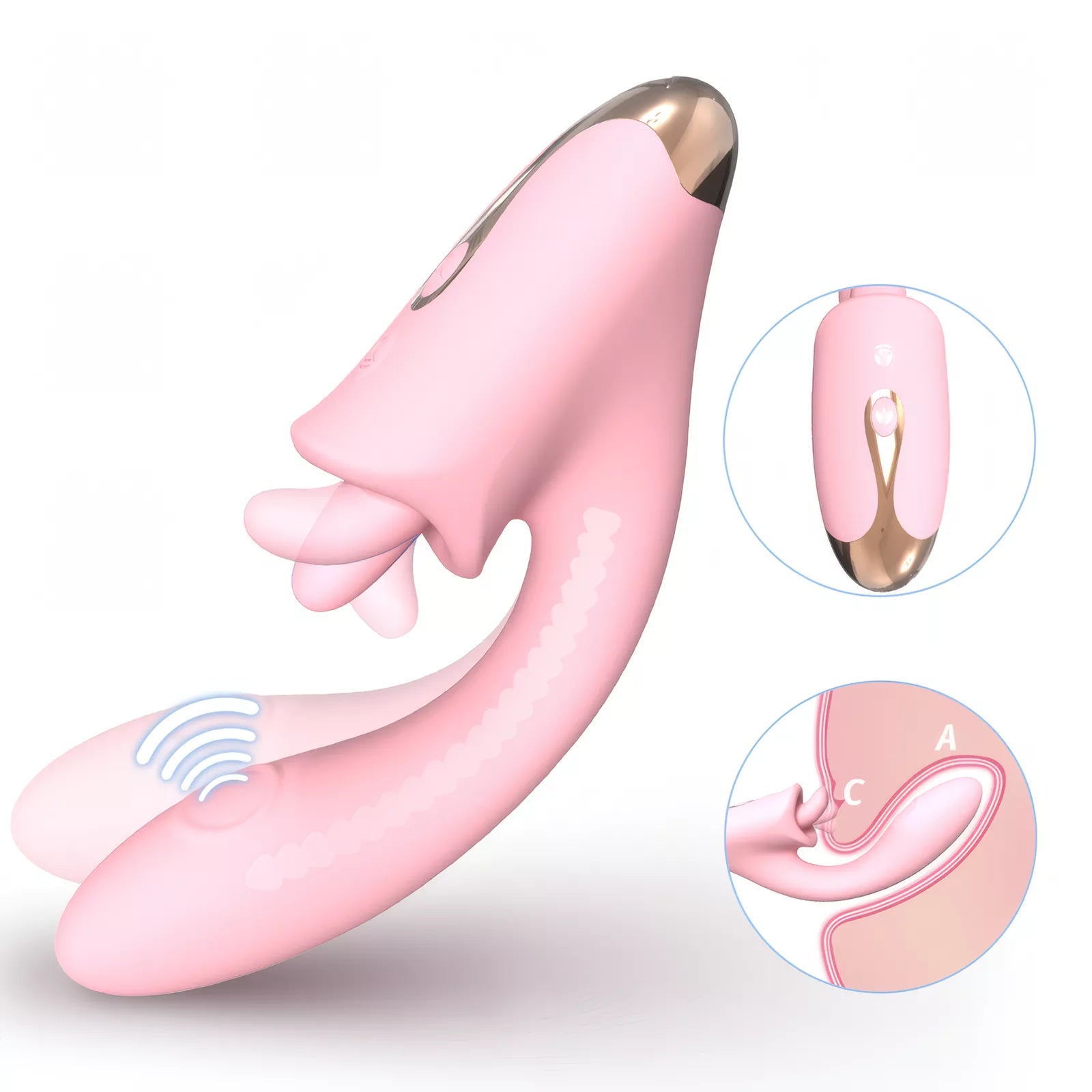 XUNAN Dual Pleasure Licking G-Spot Vibrator for Women