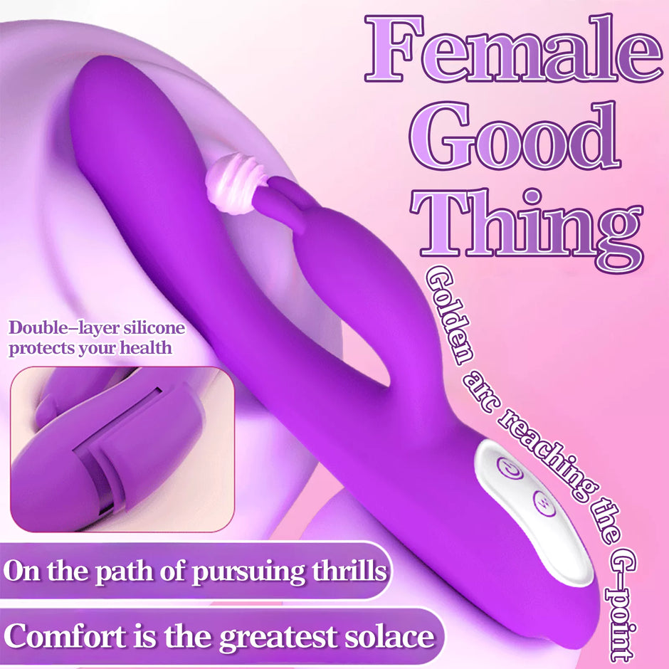 XUNAN Heating Dual-Vibration Wand for Women – Silent Clitoral & G-Spot Stimulator, Silicone + ABS, Warming Adult Pleasure Toy