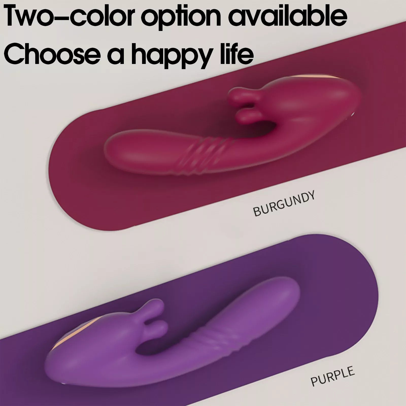 XUNAN 3-in-1 Thrusting Vibrator for Women – Kneading, Vibration & Telescopic Function, Silicone + ABS with Electroplated Parts