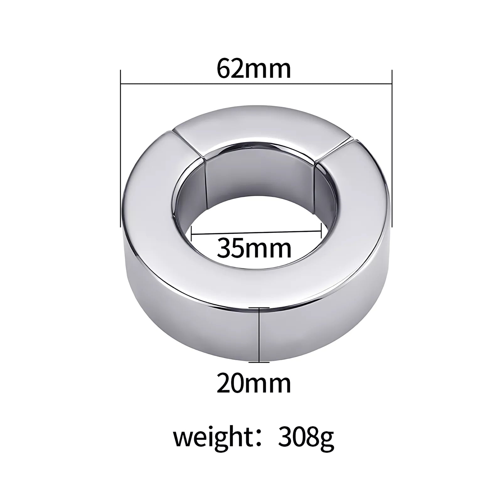 XUNAN Stainless Steel Scrotum Weight Ring for Men