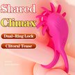 XUNAN Dual Ring Licking & Vibrating Cock Ring for Couples
