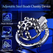 XUNAN Adjustable Metal Chastity Cage with Steel Beads
