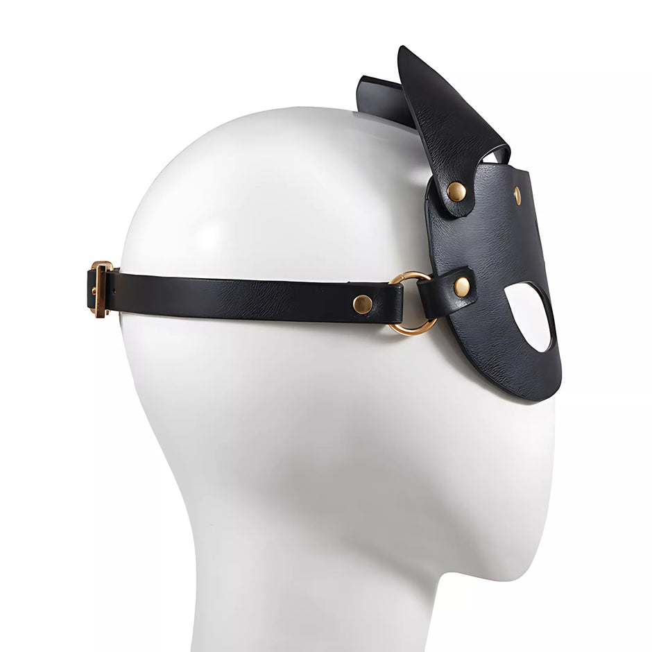 XUNAN Black Leather Eye Mask for Roleplay & Masquerade