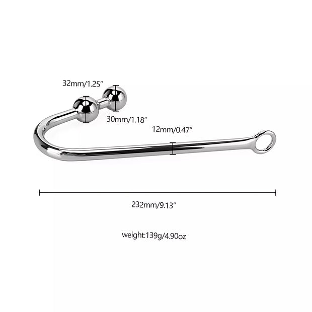 XUNAN Stainless Steel Double Bead Anal Hook