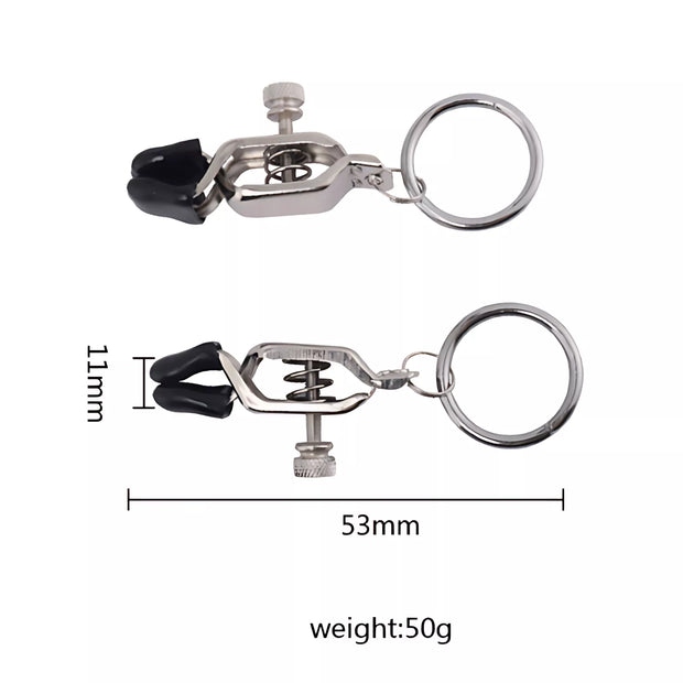 XUNAN Metal Nipple and Labia Clamp with Ring