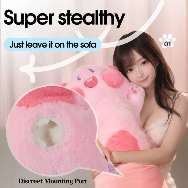XUNAN Plush Meow Doll Pillow with Vibrating Wand for Women