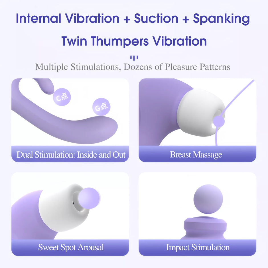 XUNAN Hammer-Style Sucking & Vibrating Wand for Women