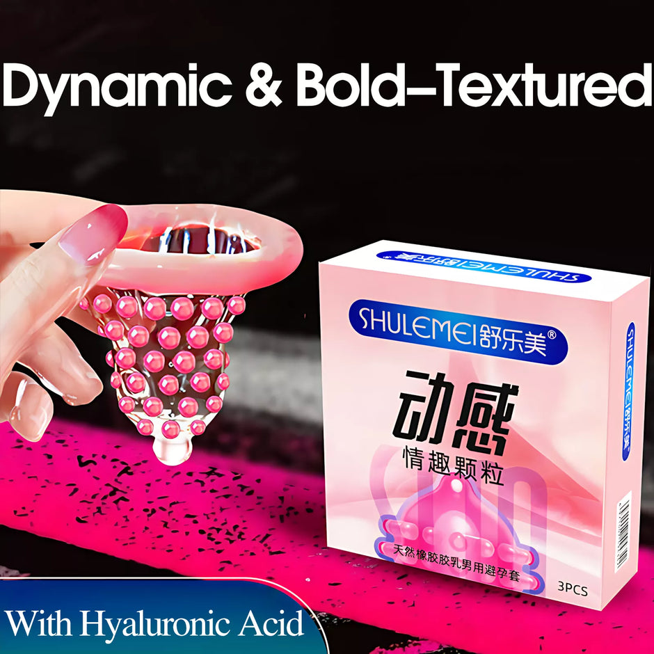 XUNAN Hyaluronic Acid Dynamic Textured Ultra-Thin Condoms 3-Pack