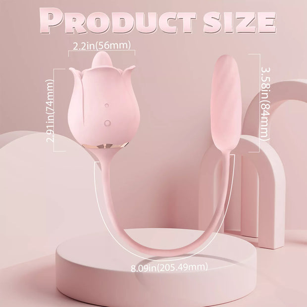 XUNAN Rose Licking Vibrator for Women – Tongue-Licking Clitoral Stimulator, Waterproof Silent Design, Silicone + ABS Pleasure Toy
