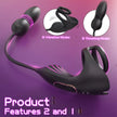 XUNAN Vibrating Electro Cock Ring with Anal Plug for Men