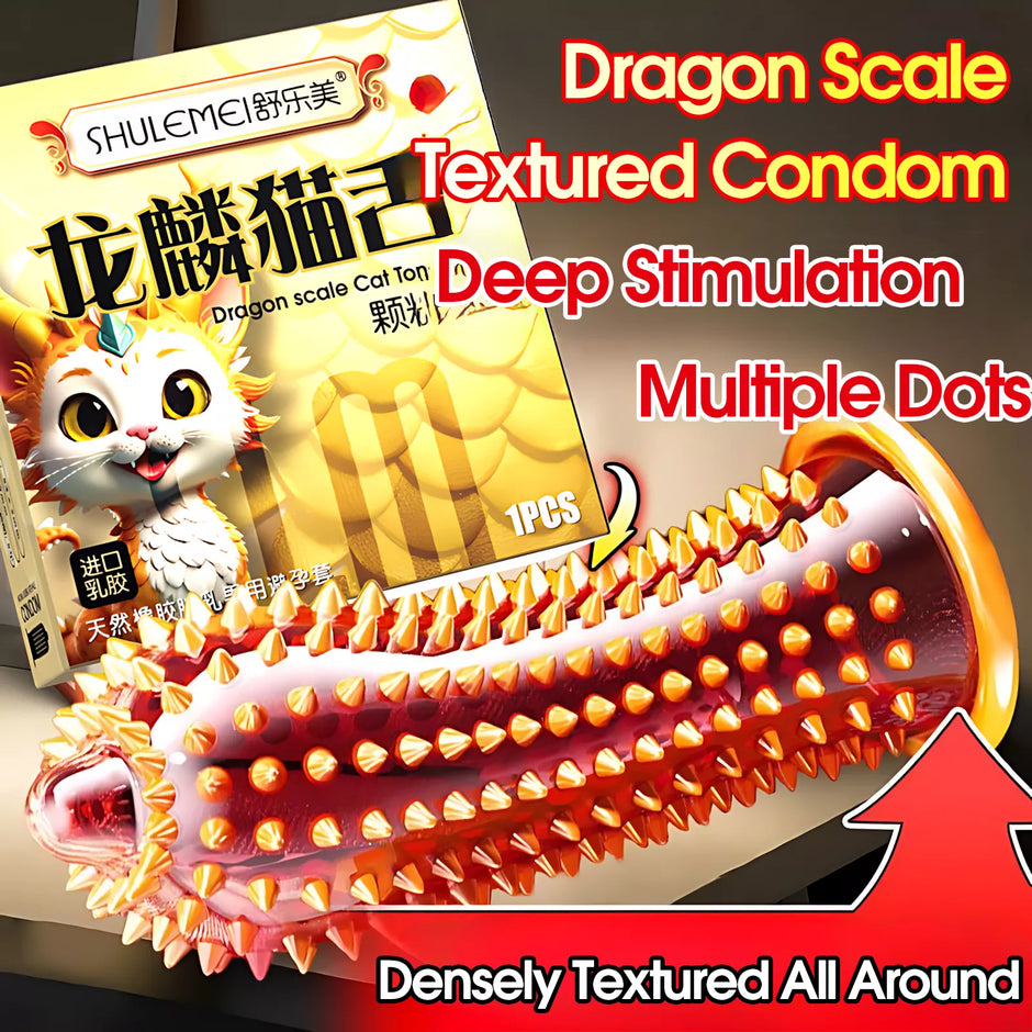 XUNAN Hyaluronic Acid Cat Tongue Textured Condoms