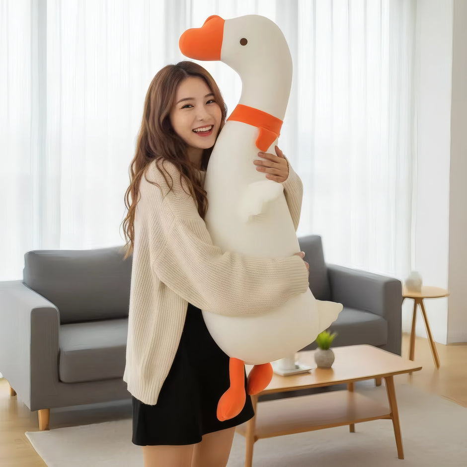 XUNAN Plush Kachoo Duck Pillow with Hidden Telescopic Dildo & Remote Control