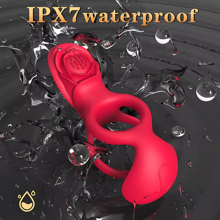 XUNAN Rose Style Silicone Cock Ring for Men