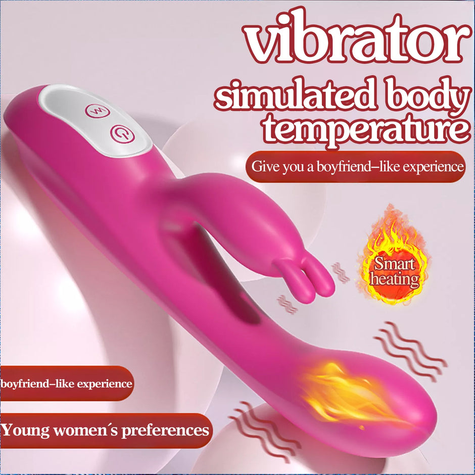 XUNAN Heating Dual-Vibration Wand for Women – Silent Clitoral & G-Spot Stimulator, Silicone + ABS, Warming Adult Pleasure Toy