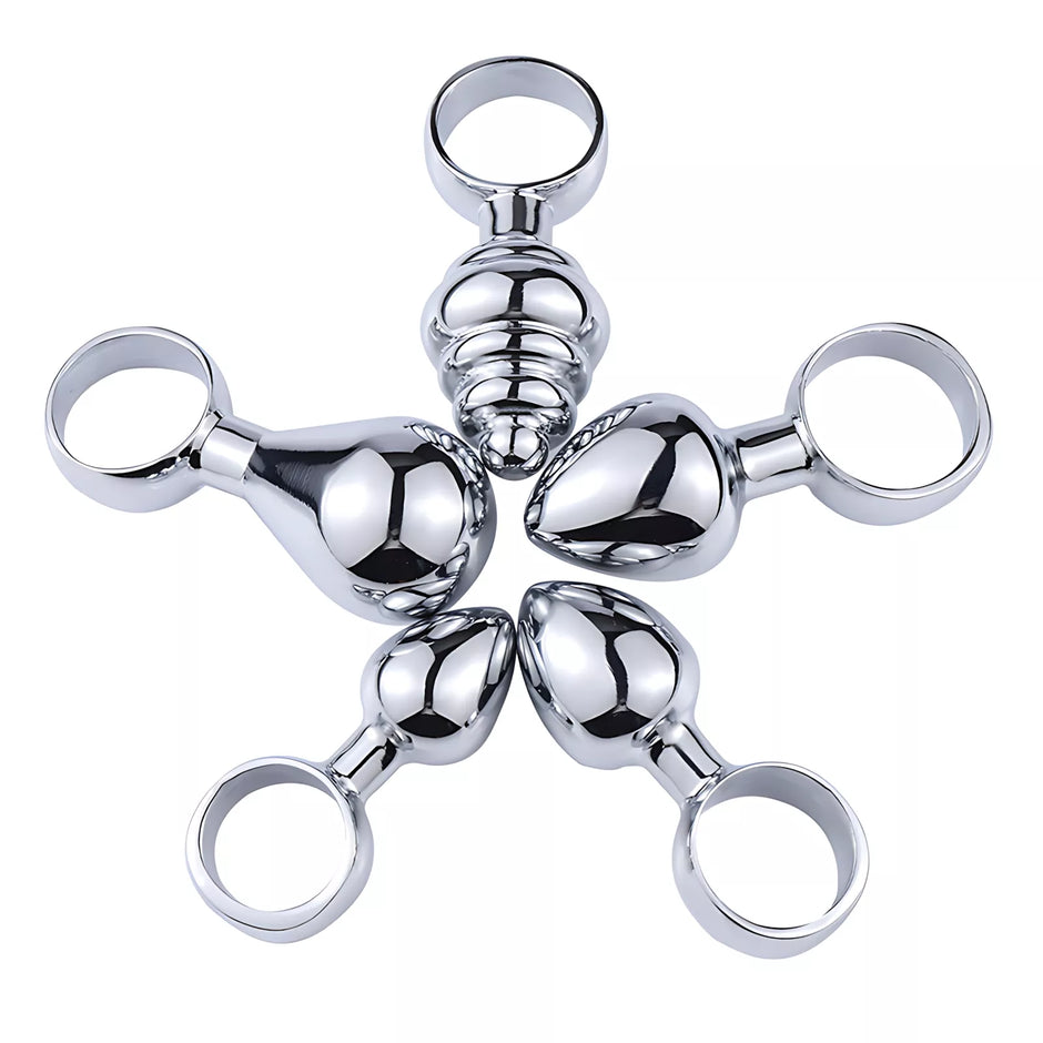 XUNAN Metal Finger Ring Anal Plug for Beginners