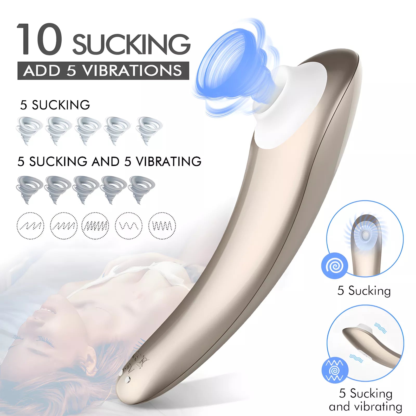 XUNAN Sonic Clitoral Sucking Vibrator with Multi-Frequency Modes