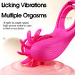 XUNAN Dual Ring Licking & Vibrating Cock Ring for Couples