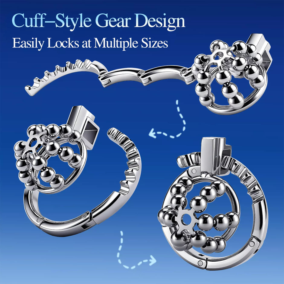 XUNAN Adjustable Metal Chastity Cage with Steel Beads
