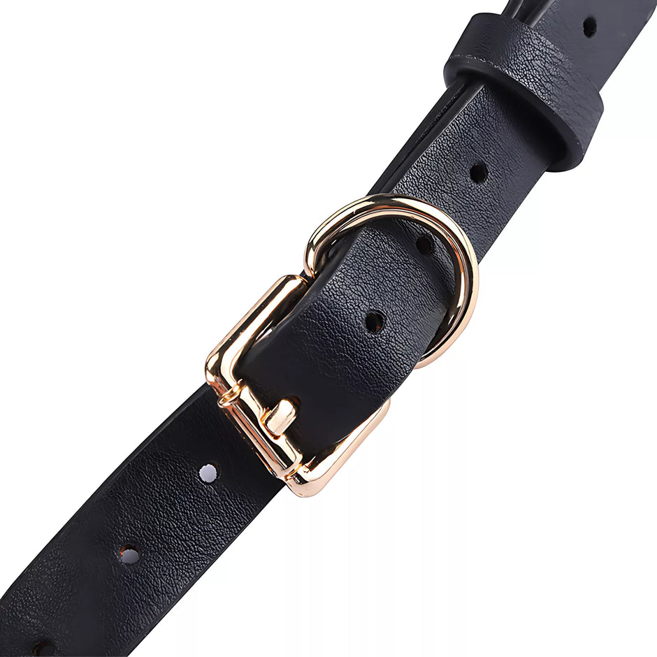 XUNAN Leather Chain Leg and Waist Restraint Harness