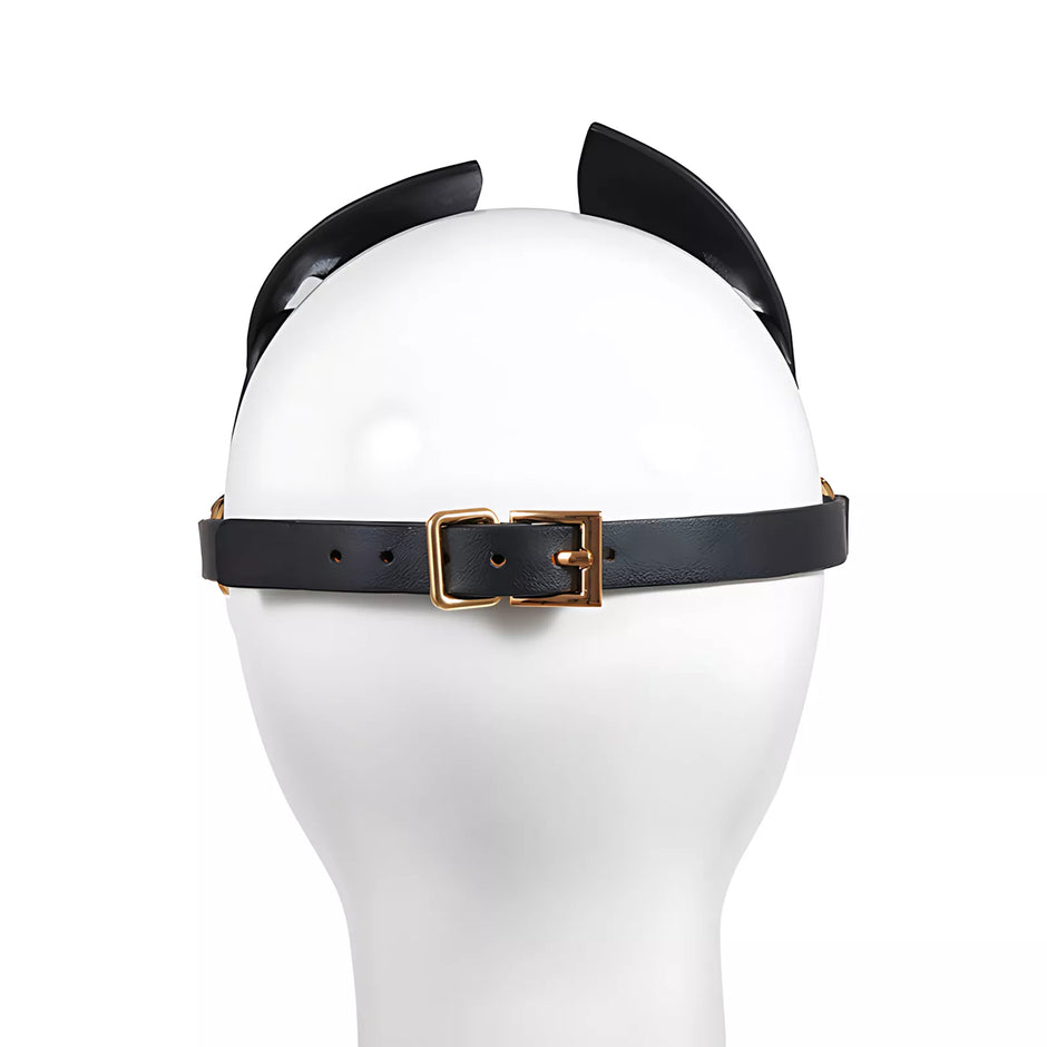 XUNAN Black Leather Eye Mask for Roleplay & Masquerade