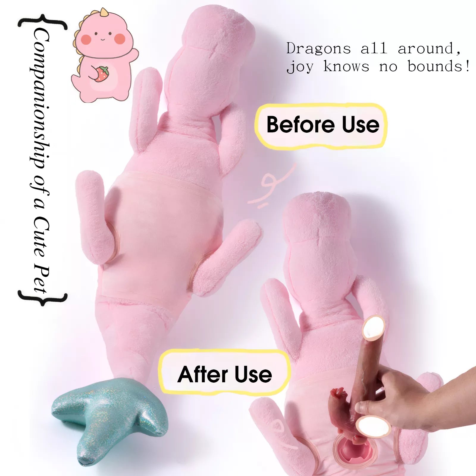 XUNAN Cute Dragon Plush Vibrator for Women