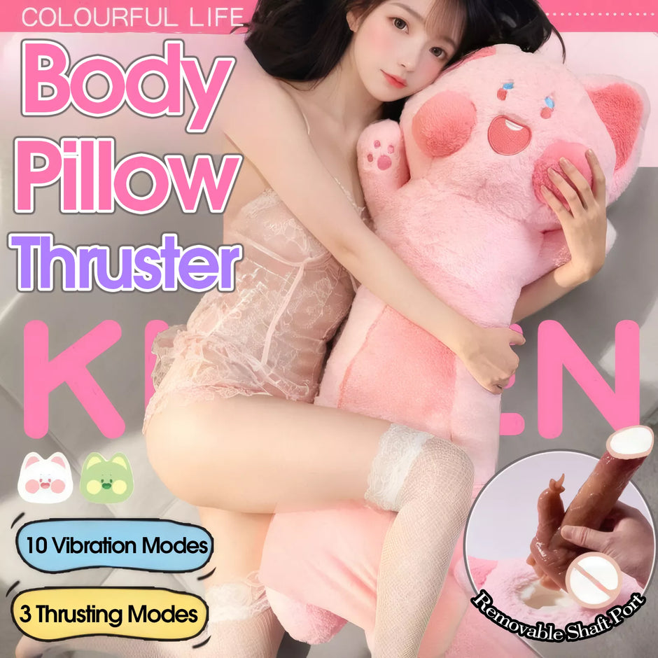 XUNAN Plush Meow Doll Pillow with Vibrating Wand for Women
