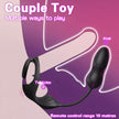 XUNAN Vibrating Electro Cock Ring with Anal Plug for Men