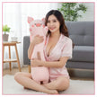 XUNAN Plush Pink Pig Pillow with Remote Control Telescopic Dildo