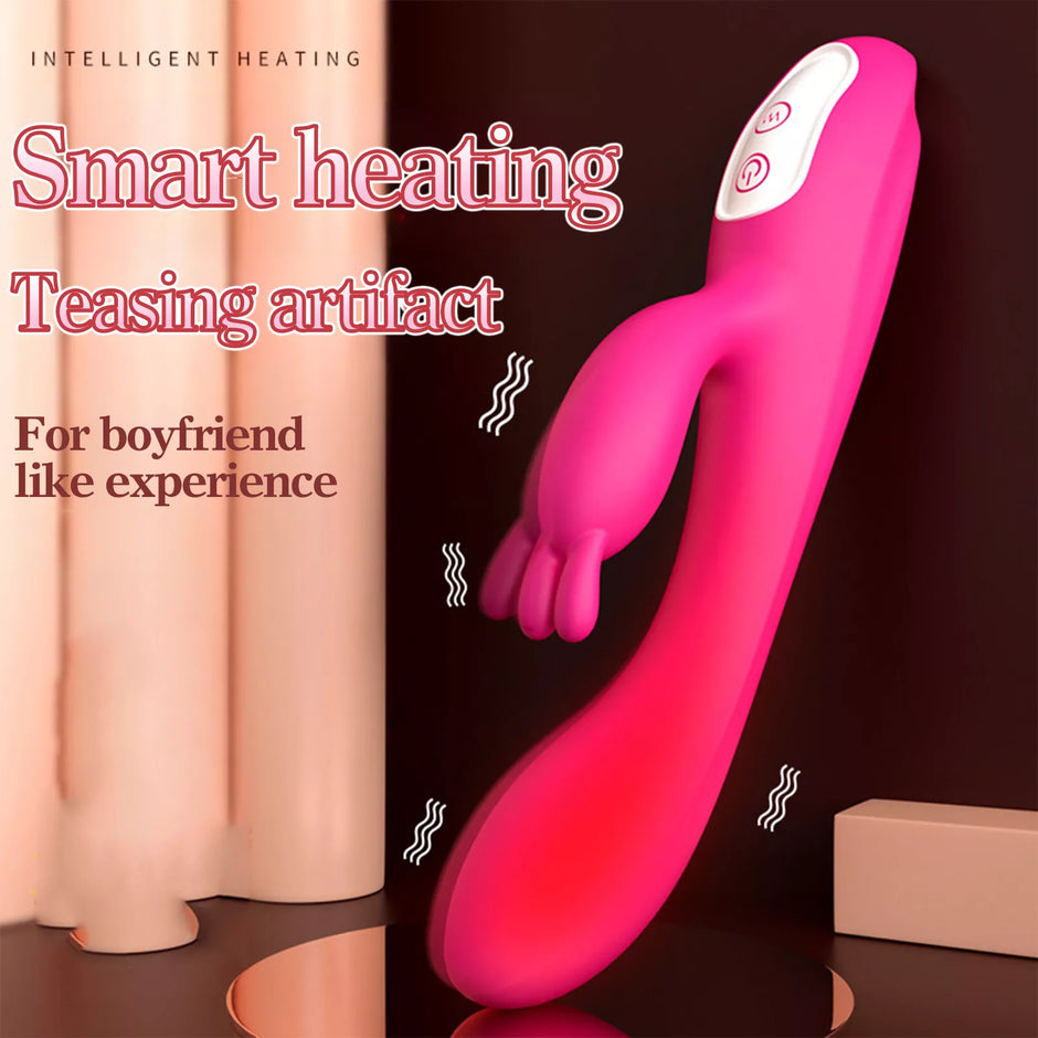 XUNAN Heating Dual-Vibration Wand for Women – Silent Clitoral & G-Spot Stimulator, Silicone + ABS, Warming Adult Pleasure Toy