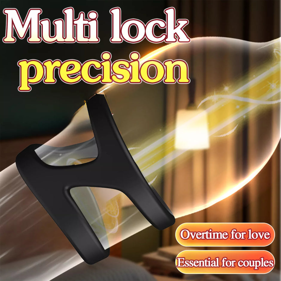 XUNAN Double Ring Silicone Cock Ring for Men – Dual Penis Ring Delay Ejaculation Enhancer, Stretchable Constriction Band