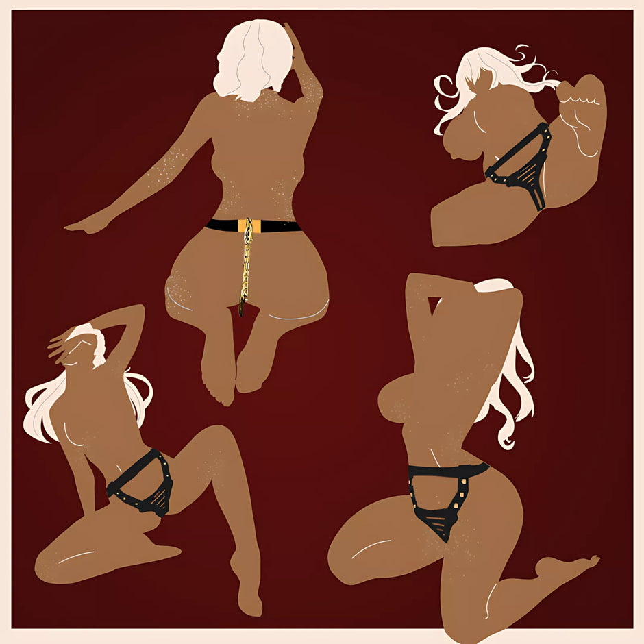 Lockink Leather Female Chastity Pants with Restraint Belt