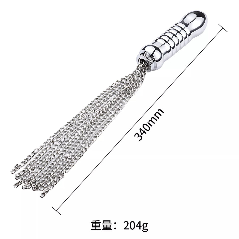 XUNAN 3-in-1 Feather Teasing Whip with Metal Anal Plug