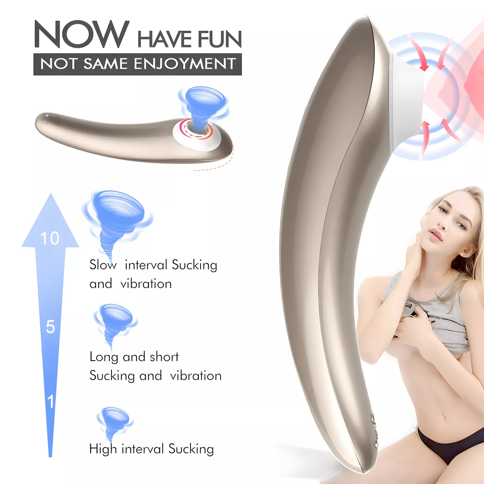 XUNAN Sonic Clitoral Sucking Vibrator with Multi-Frequency Modes