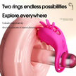 XUNAN Dual Ring Licking & Vibrating Cock Ring for Couples