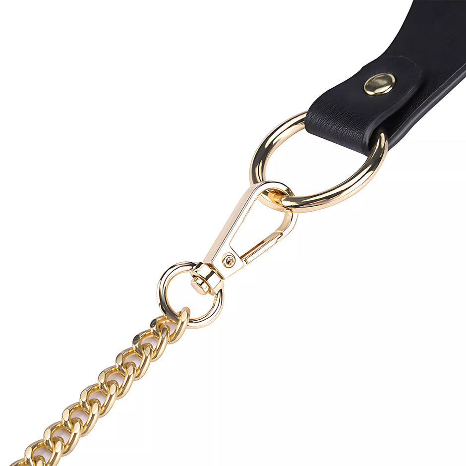 XUNAN Leather Chain Leg and Waist Restraint Harness