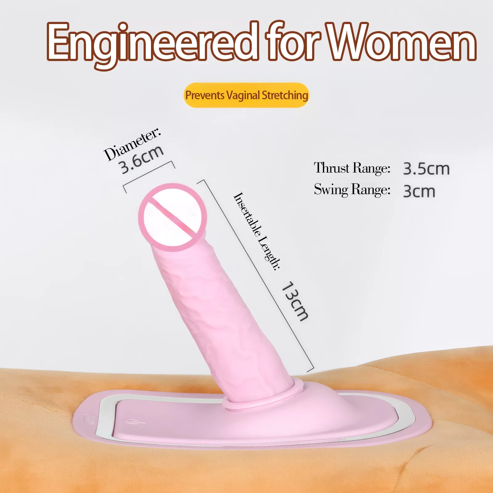 XUNAN Mini Automatic Telescopic Dildo Plush Toy for Women