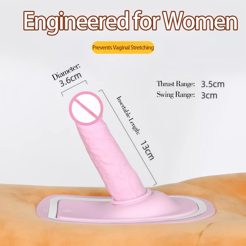 XUNAN Mini Automatic Telescopic Dildo Plush Toy for Women