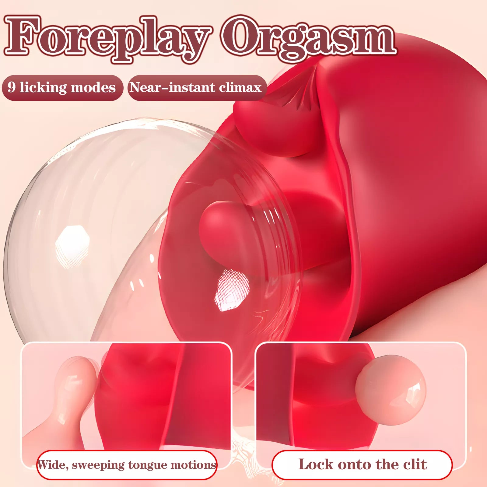 XUNAN Rose Licking Vibrator with Automatic Thrusting & Vibration