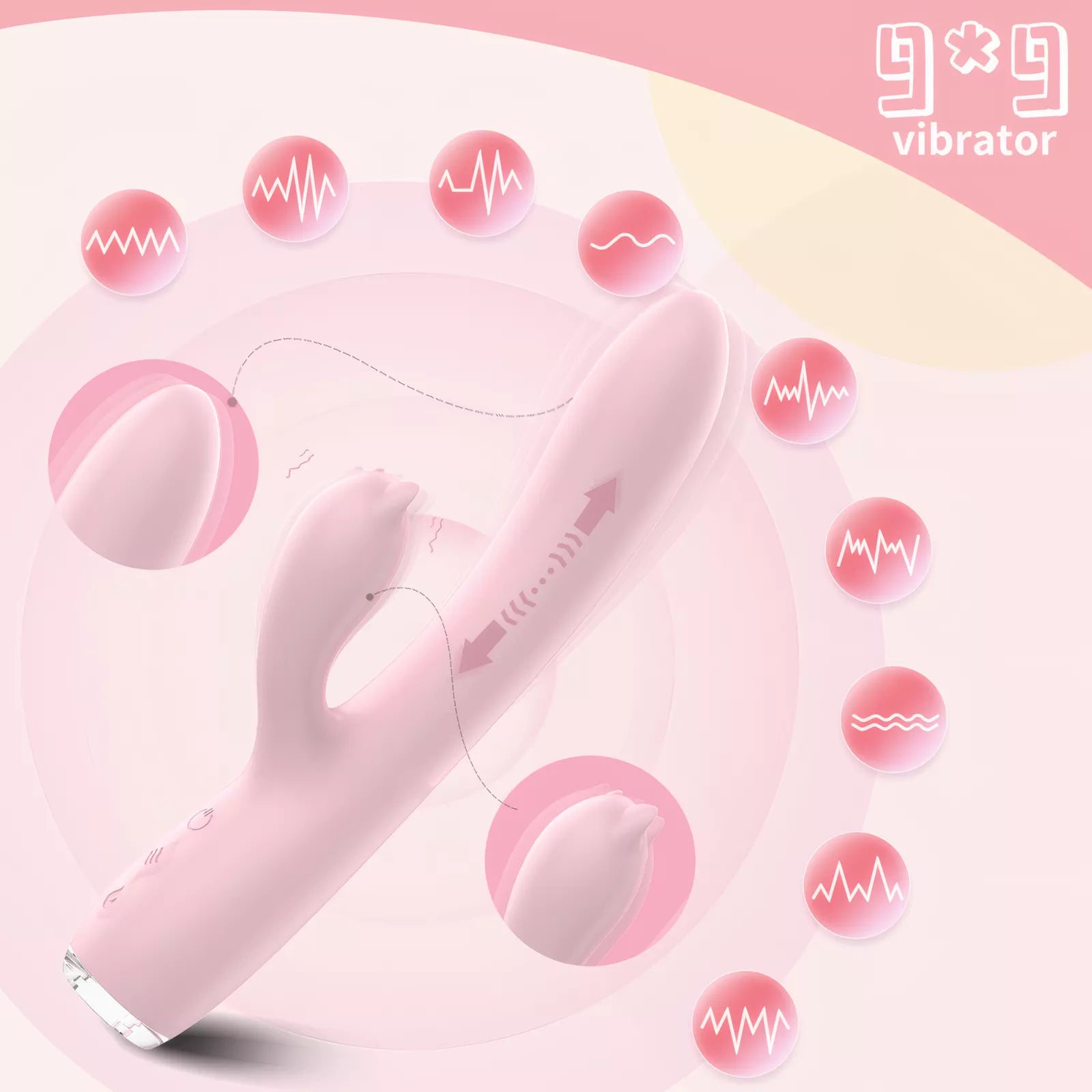 XUNAN Cute Rabbit Heating Thrusting G-Spot Dildo for Women