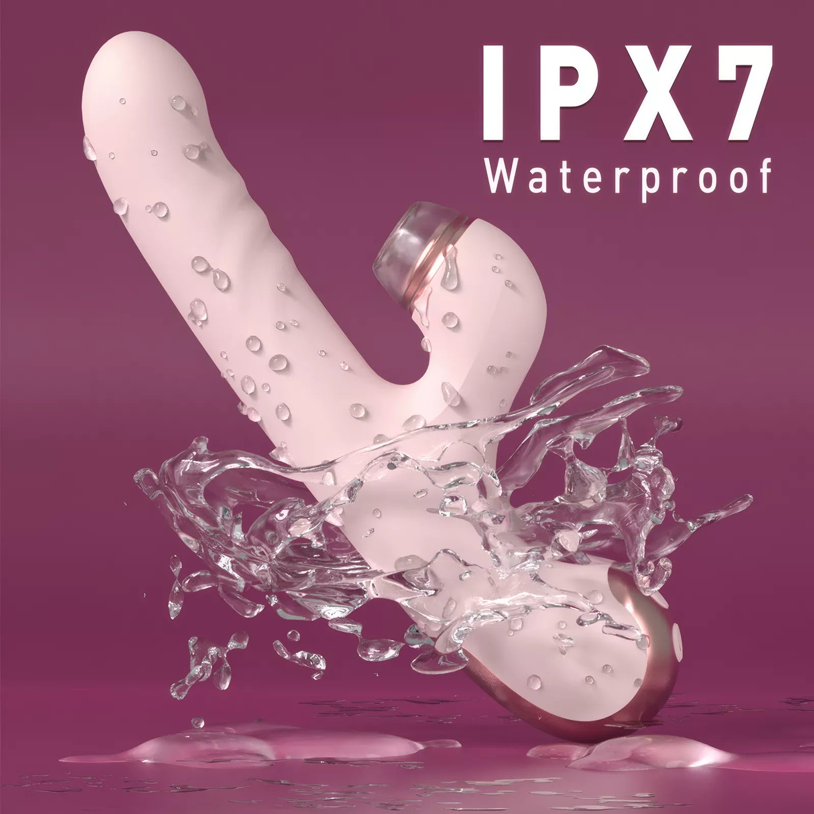 XUNAN 3-in-1 Thrusting Vibrator Wand for Women